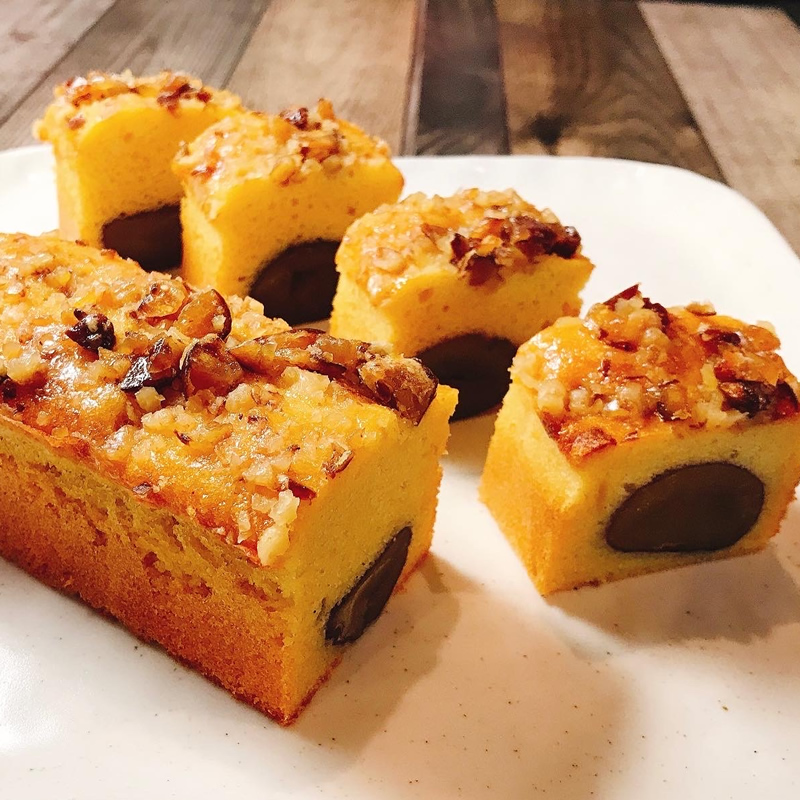 甘酒発酵パウンドケーキ無添加ごろっと渋皮栗と蜜芋のパウンドケーキ